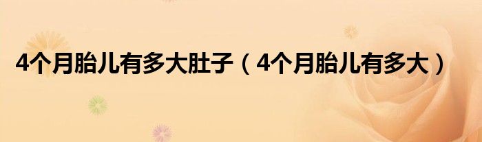 4個(gè)月胎兒有多大肚子（4個(gè)月胎兒有多大）