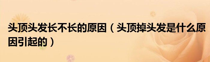 頭頂頭發(fā)長(zhǎng)不長(zhǎng)的原因（頭頂?shù)纛^發(fā)是什么原因引起的）