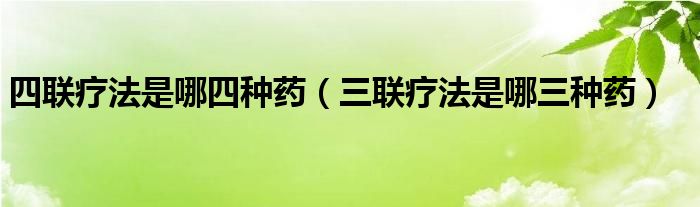 四聯(lián)療法是哪四種藥（三聯(lián)療法是哪三種藥）