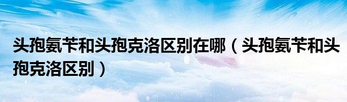 頭孢氨芐和頭孢克洛區(qū)別在哪（頭孢氨芐和頭孢克洛區(qū)別）