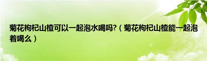 菊花枸杞山楂可以一起泡水喝嗎?（菊花枸杞山楂能一起泡著喝么）