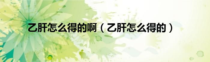 乙肝怎么得的?。ㄒ腋卧趺吹玫模?class='thumb lazy' /></a>
		    <header>
		<h2><a  href=