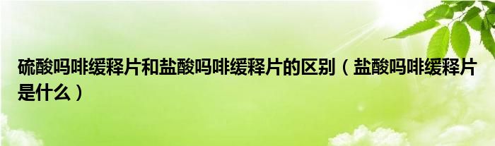 硫酸嗎啡緩釋片和鹽酸嗎啡緩釋片的區(qū)別（鹽酸嗎啡緩釋片是什么）