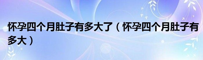 懷孕四個月肚子有多大了（懷孕四個月肚子有多大）