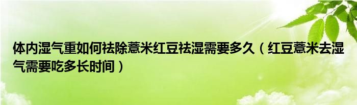 體內(nèi)濕氣重如何祛除薏米紅豆祛濕需要多久（紅豆薏米去濕氣需要吃多長(zhǎng)時(shí)間）