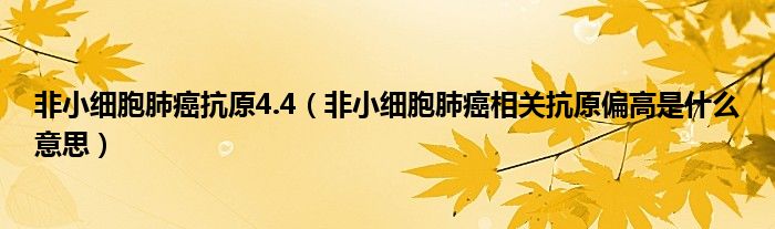 非小細(xì)胞肺癌抗原4.4（非小細(xì)胞肺癌相關(guān)抗原偏高是什么意思）