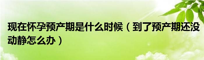 現在懷孕預產期是什么時候（到了預產期還沒動靜怎么辦）