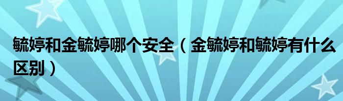 毓婷和金毓婷哪個(gè)安全（金毓婷和毓婷有什么區(qū)別）