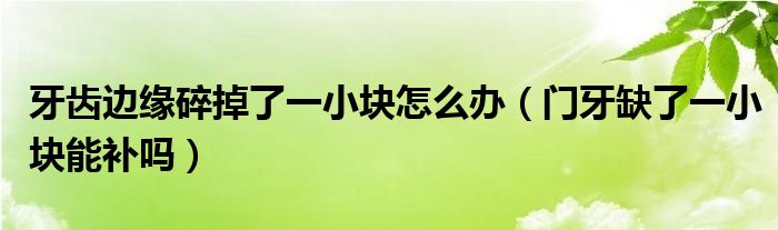 牙齒邊緣碎掉了一小塊怎么辦（門(mén)牙缺了一小塊能補(bǔ)嗎）