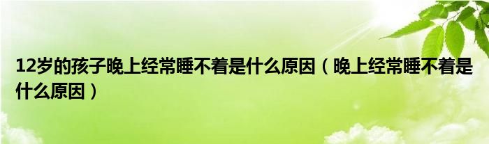 12歲的孩子晚上經(jīng)常睡不著是什么原因（晚上經(jīng)常睡不著是什么原因）