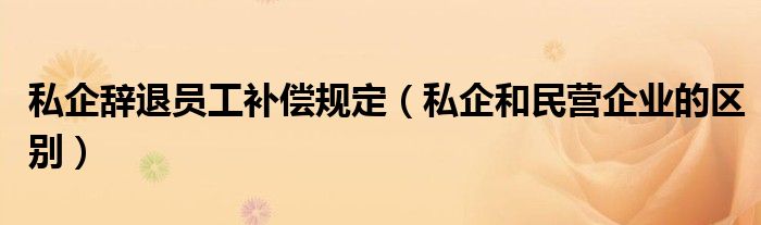 私企辭退員工補(bǔ)償規(guī)定（私企和民營企業(yè)的區(qū)別）