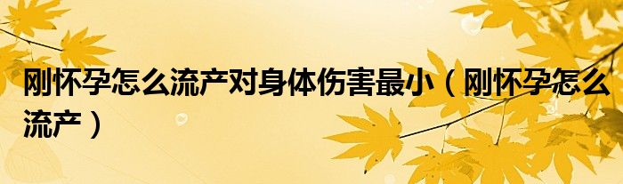 剛懷孕怎么流產(chǎn)對(duì)身體傷害最?。▌倯言性趺戳鳟a(chǎn)）