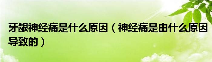 牙齦神經(jīng)痛是什么原因（神經(jīng)痛是由什么原因?qū)е碌模?class='thumb lazy' /></a>
		    <header>
		<h2><a  href=