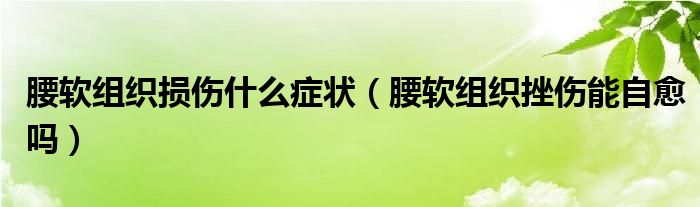 腰軟組織損傷什么癥狀（腰軟組織挫傷能自愈嗎）