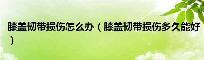 膝蓋韌帶損傷怎么辦（膝蓋韌帶損傷多久能好）