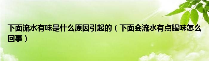 下面流水有味是什么原因引起的（下面會(huì)流水有點(diǎn)腥味怎么回事）