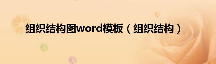 組織結(jié)構(gòu)圖word模板（組織結(jié)構(gòu)）