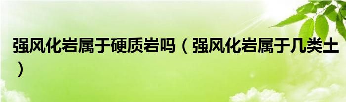 強(qiáng)風(fēng)化巖屬于硬質(zhì)巖嗎（強(qiáng)風(fēng)化巖屬于幾類(lèi)土）