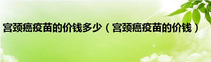 宮頸癌疫苗的價錢多少（宮頸癌疫苗的價錢）