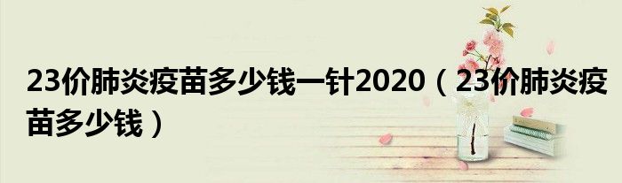 23價肺炎疫苗多少錢一針2020（23價肺炎疫苗多少錢）