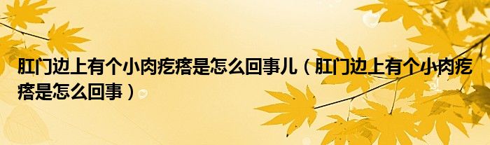 肛門邊上有個小肉疙瘩是怎么回事兒（肛門邊上有個小肉疙瘩是怎么回事）