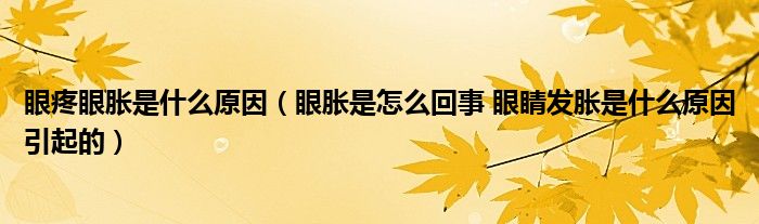 眼疼眼脹是什么原因（眼脹是怎么回事 眼睛發(fā)脹是什么原因引起的）