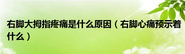 右腳大拇指疼痛是什么原因（右腳心痛預(yù)示著什么）