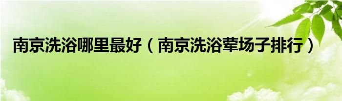 南京洗浴哪里最好（南京洗浴葷場子排行）