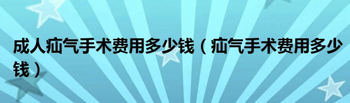 成人疝氣手術(shù)費(fèi)用多少錢（疝氣手術(shù)費(fèi)用多少錢）