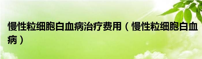 慢性粒細(xì)胞白血病治療費(fèi)用（慢性粒細(xì)胞白血?。? /></span>
		<span id=