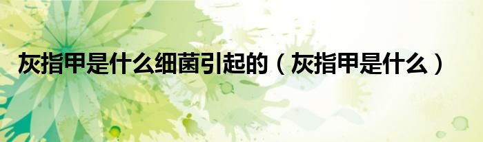 灰指甲是什么細(xì)菌引起的（灰指甲是什么）