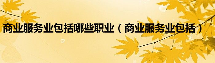 商業(yè)服務(wù)業(yè)包括哪些職業(yè)（商業(yè)服務(wù)業(yè)包括）