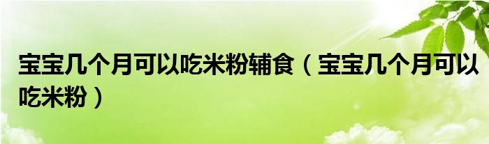 寶寶幾個(gè)月可以吃米粉輔食（寶寶幾個(gè)月可以吃米粉）