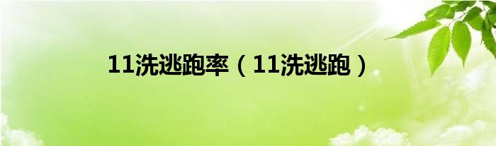 11洗逃跑率（11洗逃跑）