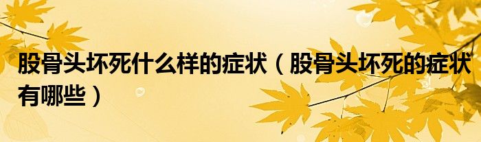 股骨頭壞死什么樣的癥狀（股骨頭壞死的癥狀有哪些）