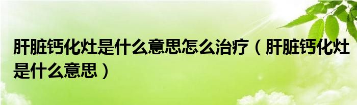 肝臟鈣化灶是什么意思怎么治療（肝臟鈣化灶是什么意思）