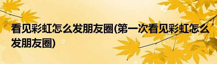 看見彩虹怎么發(fā)朋友圈(第一次看見彩虹怎么發(fā)朋友圈)