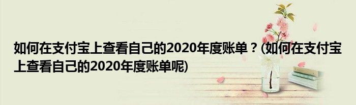 如何在支付寶上查看自己的2020年度賬單？(如何在支付寶上查看自己的2020年度賬單呢)