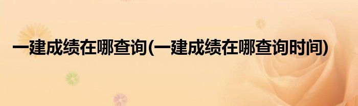 一建成績(jī)?cè)谀牟樵?一建成績(jī)?cè)谀牟樵儠r(shí)間)