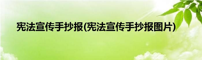 憲法宣傳手抄報(憲法宣傳手抄報圖片)