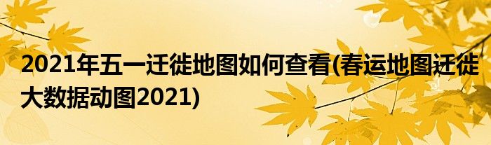 2021年五一遷徙地圖如何查看(春運(yùn)地圖遷徙大數(shù)據(jù)動(dòng)圖2021)