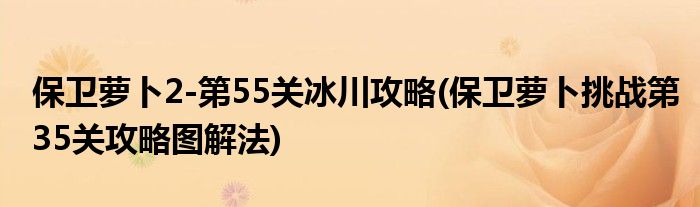 保衛(wèi)蘿卜2-第55關(guān)冰川攻略(保衛(wèi)蘿卜挑戰(zhàn)第35關(guān)攻略圖解法)