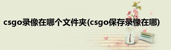 csgo錄像在哪個(gè)文件夾(csgo保存錄像在哪)