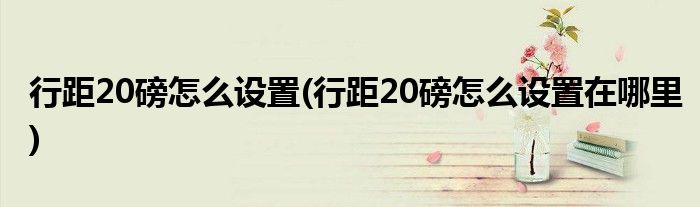 行距20磅怎么設(shè)置(行距20磅怎么設(shè)置在哪里)