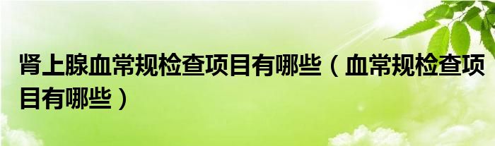 腎上腺血常規(guī)檢查項目有哪些（血常規(guī)檢查項目有哪些）