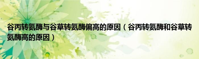 谷丙轉(zhuǎn)氨酶與谷草轉(zhuǎn)氨酶偏高的原因（谷丙轉(zhuǎn)氨酶和谷草轉(zhuǎn)氨酶高的原因）