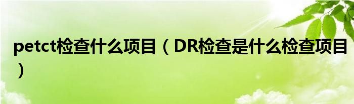 petct檢查什么項目（DR檢查是什么檢查項目）