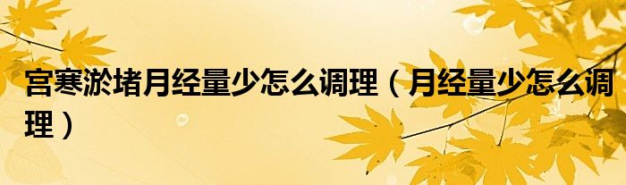 宮寒淤堵月經(jīng)量少怎么調(diào)理（月經(jīng)量少怎么調(diào)理）