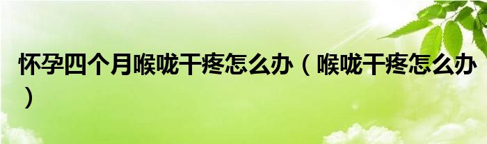 懷孕四個(gè)月喉嚨干疼怎么辦（喉嚨干疼怎么辦）