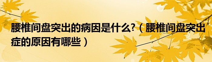 腰椎間盤突出的病因是什么?（腰椎間盤突出癥的原因有哪些）